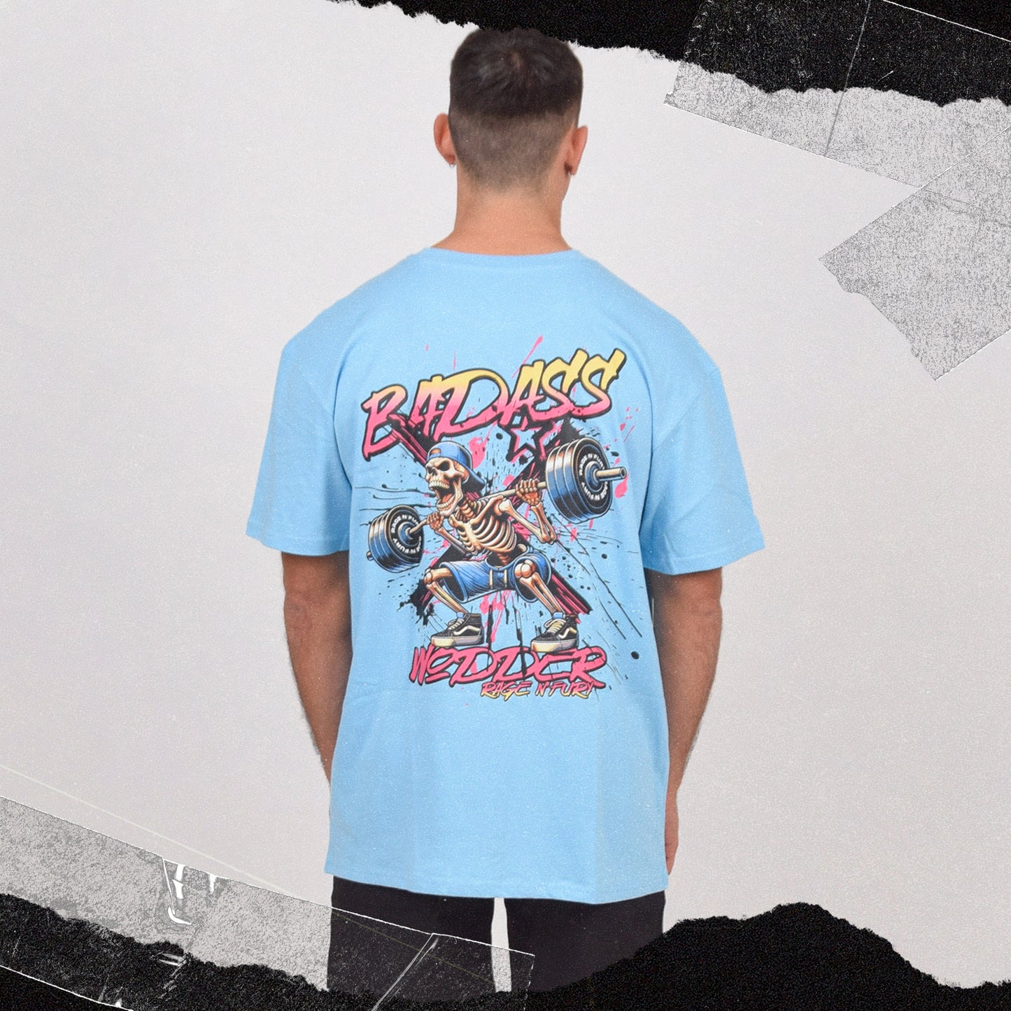 Tshirt Oversize Badass Bleu Homme