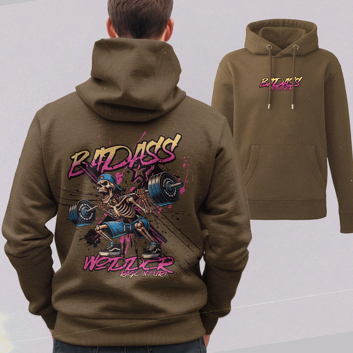 Sweat Hoodie Homme Kaki à personnaliser