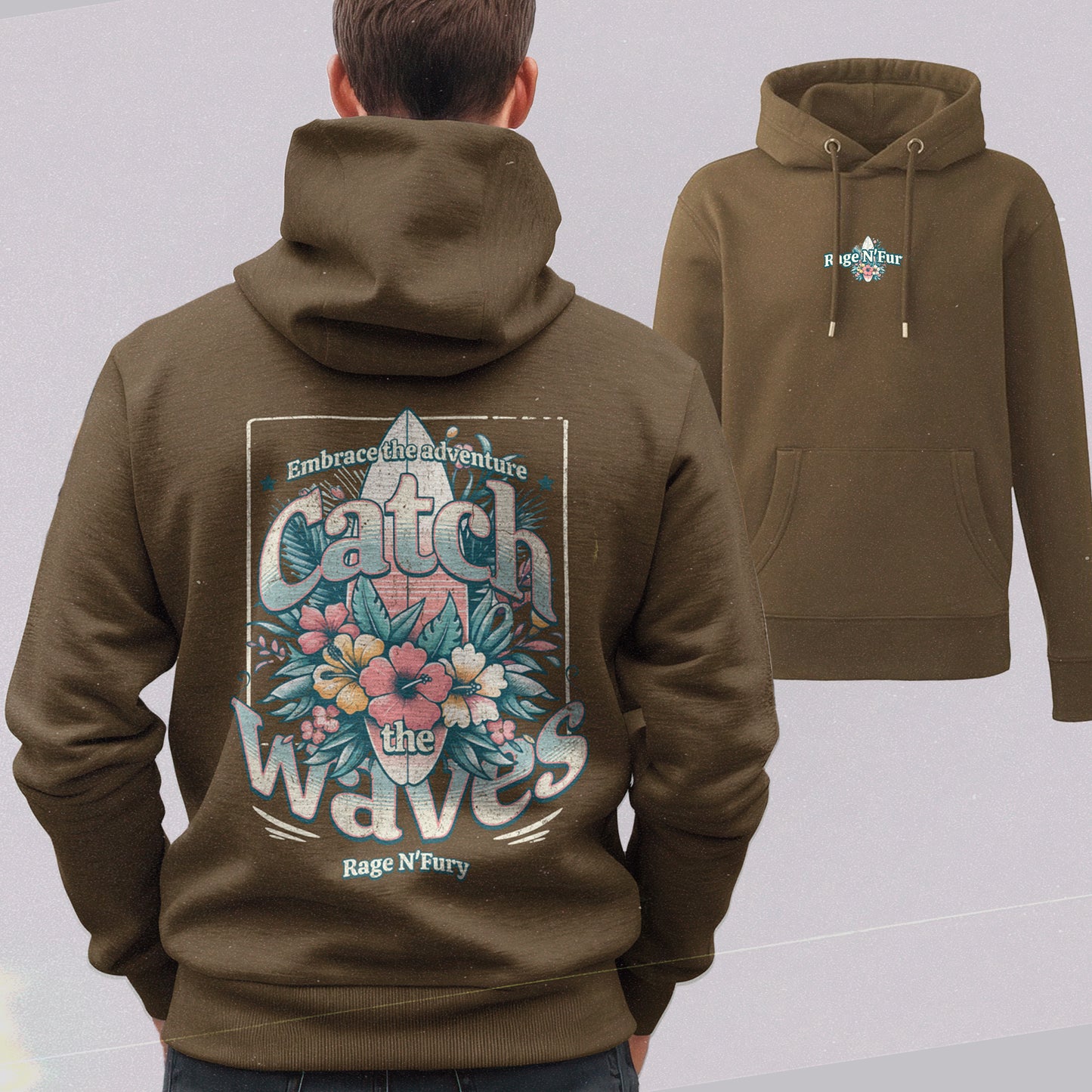 Sweat Hoodie Homme Kaki à personnaliser