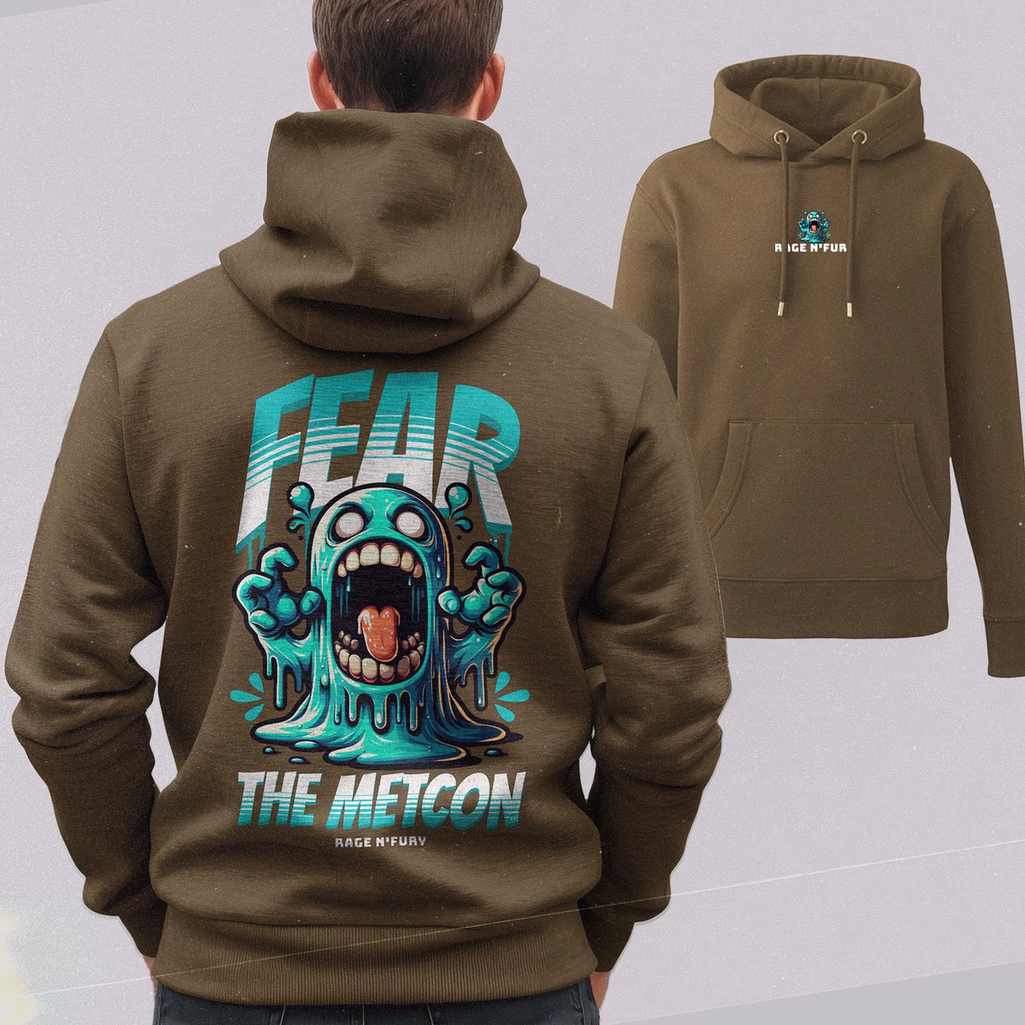 Sweat Hoodie Homme Kaki à personnaliser