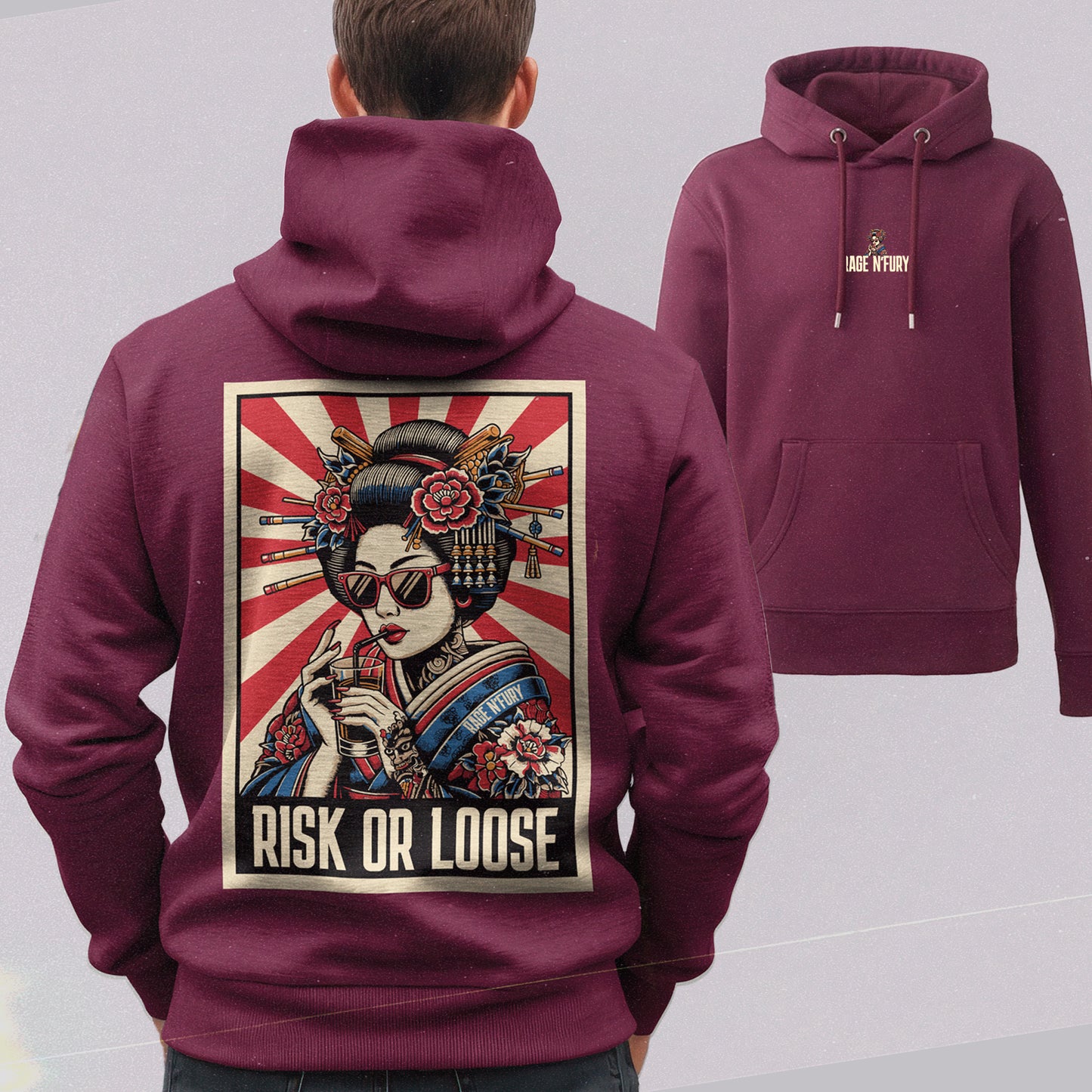 Sweat Hoodie Homme Burgundy à personnaliser