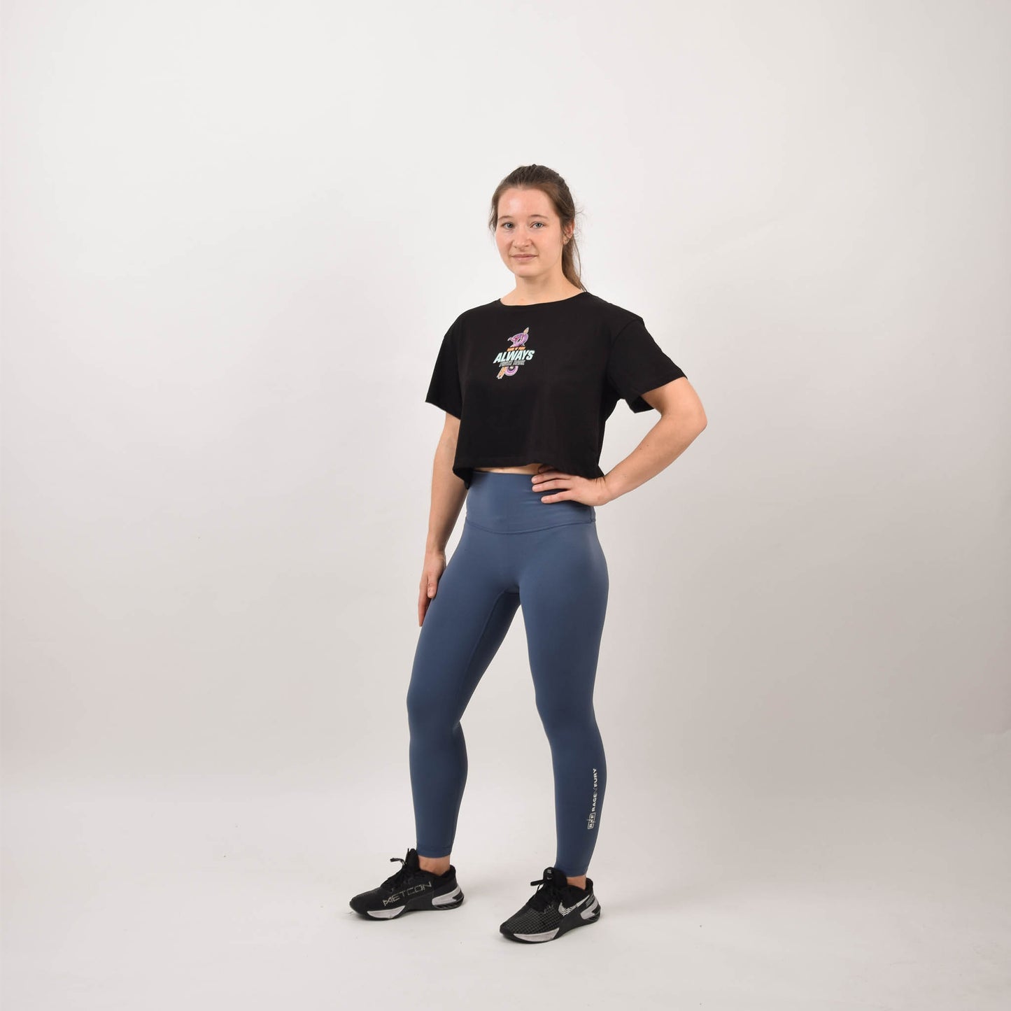 Tshirt Crop Noir FIGHT BACK