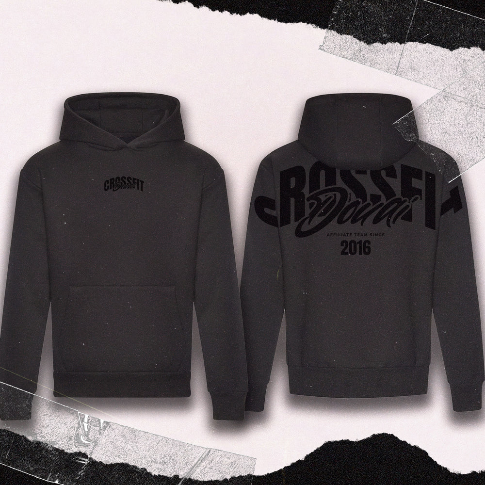 Hoodie Oversize Ultra Heavy Unisex Black on Black CF Douai