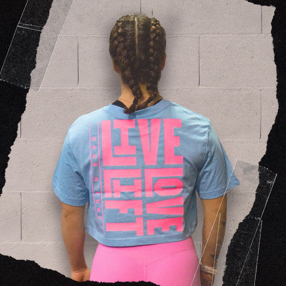 Tshirt Crop Bleu LOVE