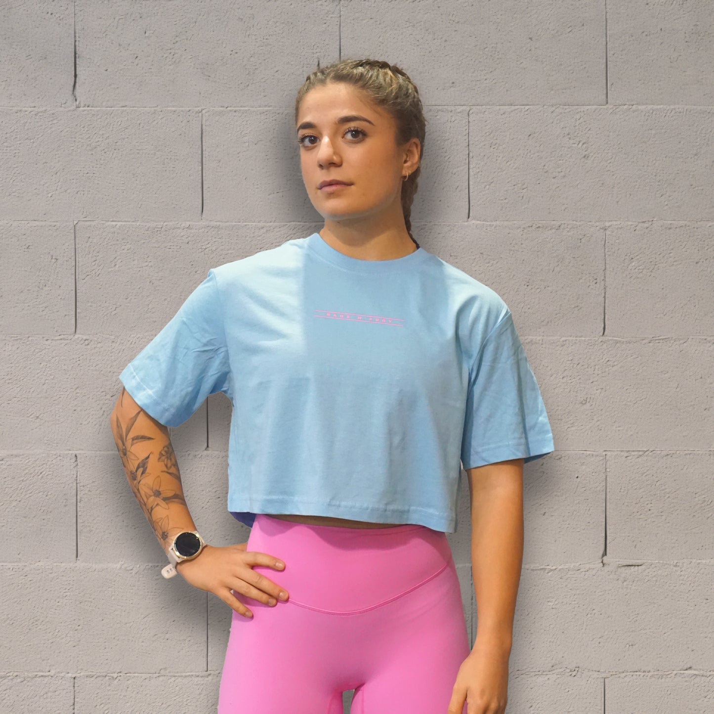 
                  
                    Tshirt Crop Bleu LOVE
                  
                