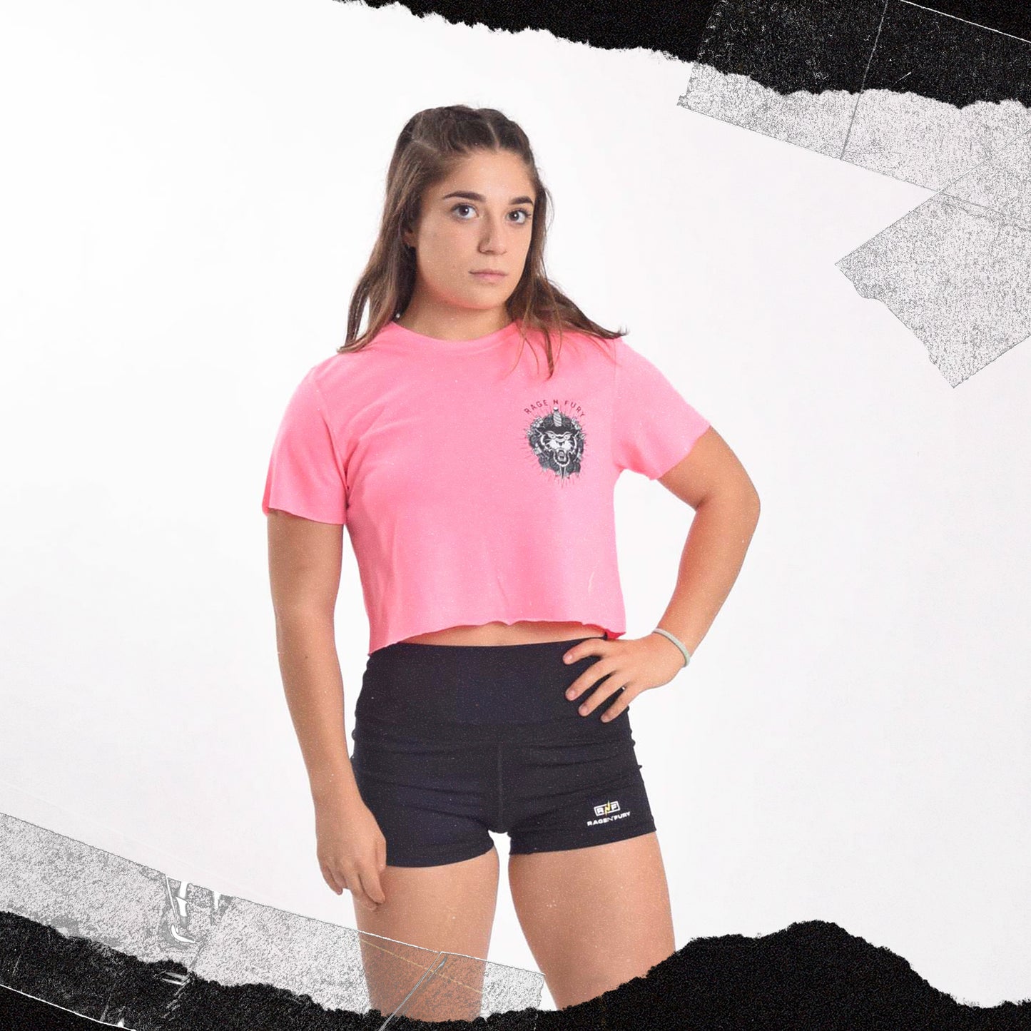 
                  
                    Tshirt Crop Neon Pink Barbell Attack Femme
                  
                