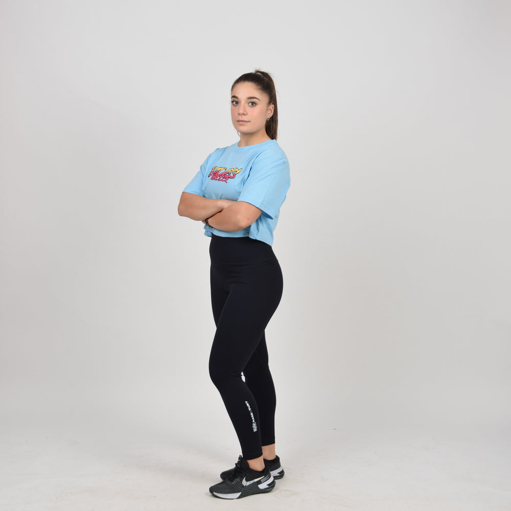 Tshirt Crop Badass bleu