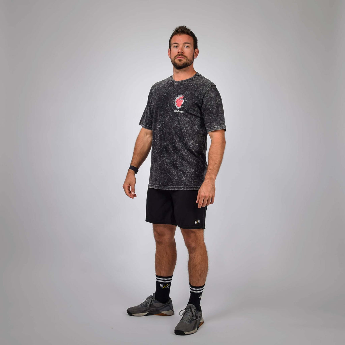 Tshirt Grab My Heart Washed Black Homme – RAGE N'FURY